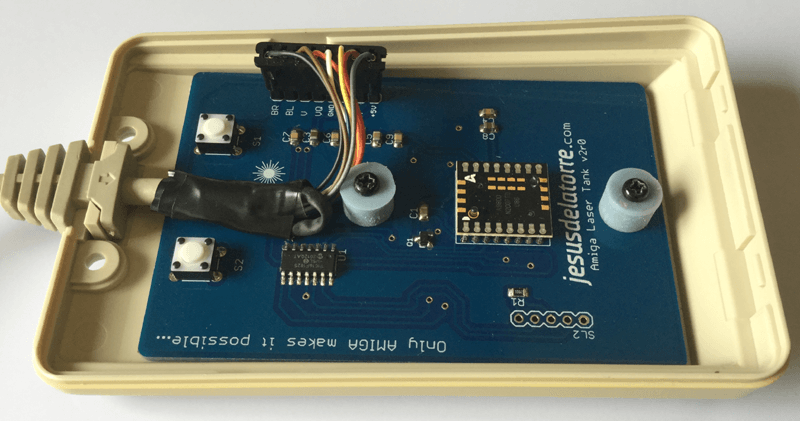 Amiga Laser Tank Mouse - Board in Place